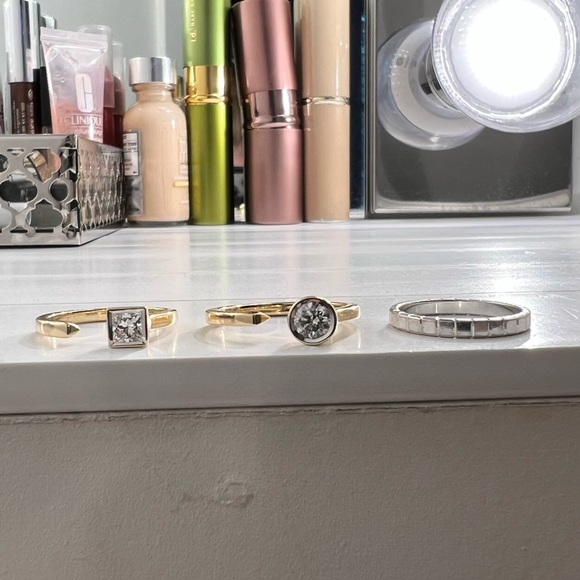 Chopard 18k Ice Cube Ring & 2 Diamond Wrap Stacking 10k rings - Picture 1 of 8